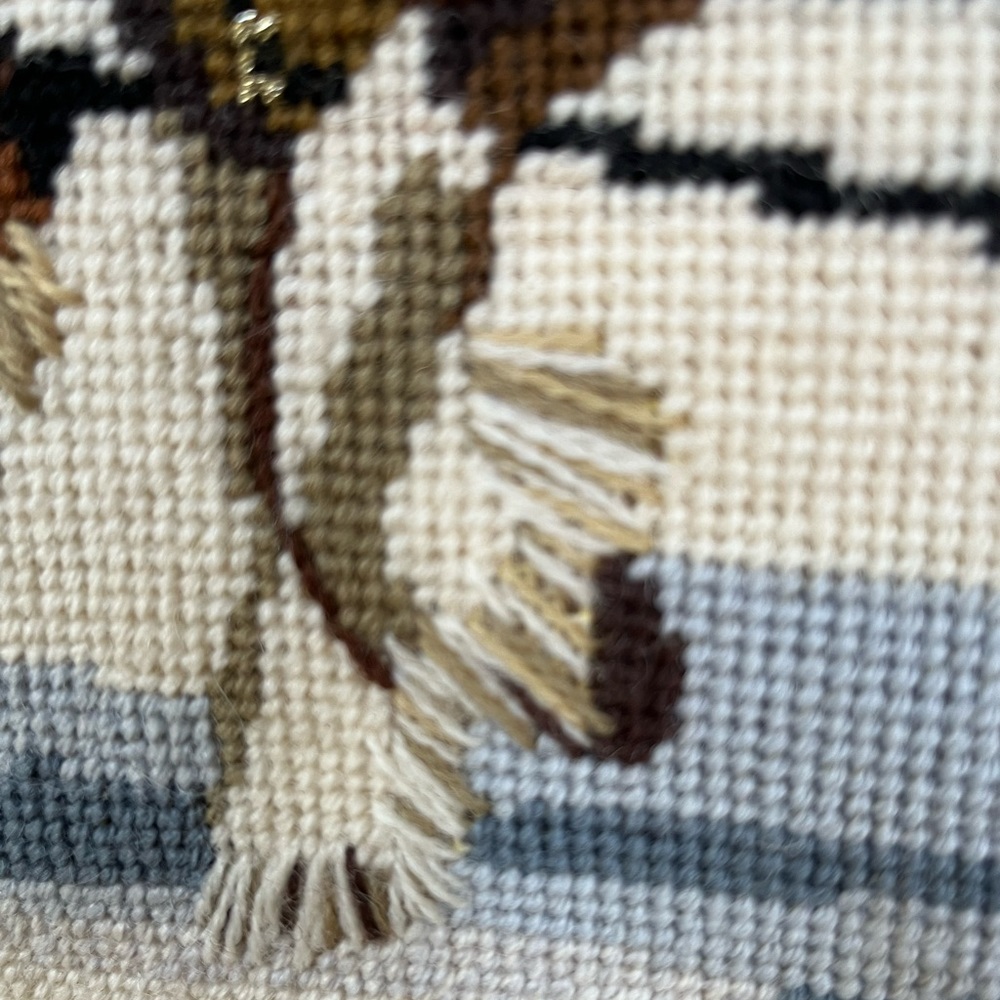 VTG Needlepoint Clydesdale Horses Winter Wagon Snow - Picture 5 of 7